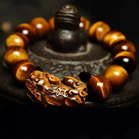 Bracelets Feng Shui Pour Hommes, Perles En Œil De Tigre, Pixiu, Richesse Et Chance, Bracelets Pour Femme