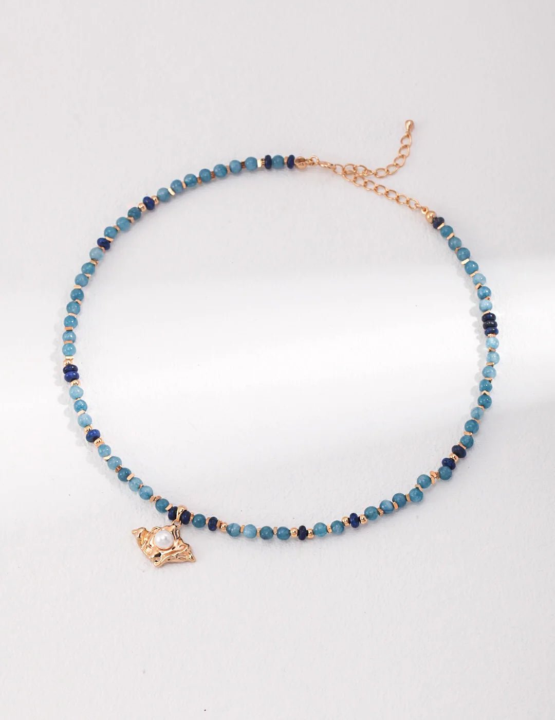 "Songe Royal" Collier luxe en Perles de Lapis-Lazuli et Or Vermeil